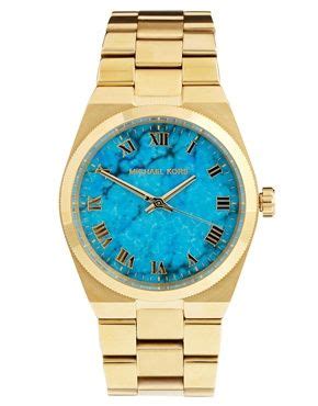 michael kors gold watch turquoise face|mk7245.